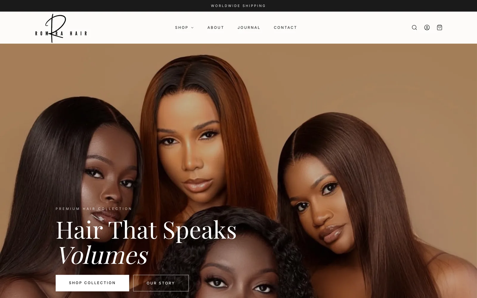 Romira Hair homepage
