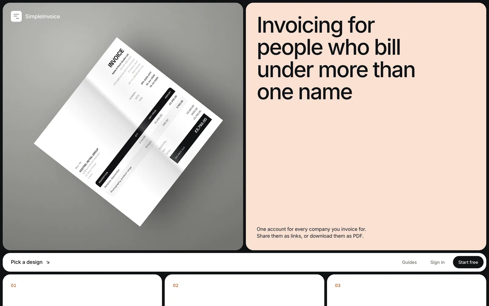 SimpleInvoice homepage